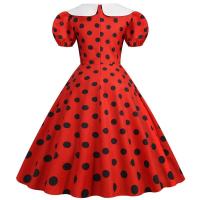 Elegante Vestido de Verano Manga Corta con Volantes Cuello Peter Pan Vintage A-e Midi Largo - details 20