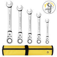 Llave de trinquete combinada con ratón flexible Set de herramientas de mano métricas para reparación de automóviles con bolsa de transporte - details 0