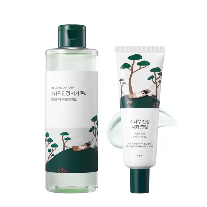 [Set de regalo especial para el día de la madre] Tónico de pino ROUND LAB + Crema calmante de CICA, ácido hialurónico para calmar y barrer la piel - 1