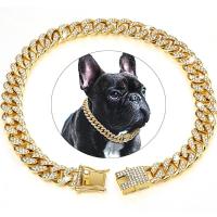 Cadena para perros decorada con diamantes de imitación, 1 collar de arneses para mascotas con hebilla segura, accesorios de moda para mascotas para perros pequeños, medianos y grandes, cosas para perros, productos para mascotas, artículos esenciales para - details 0