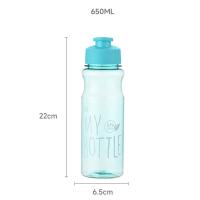 Botella de agua deportiva de gran capacidad, botella de agua portátil multicolor transparente, vaso de plástico para viaje al aire libre, 650ML - details 5