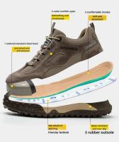 Zapatos de trabajo anticompresión con puntera de acero, botas de seguridad industrial antipinchazos, resistentes a quemaduras, electricista - details 3