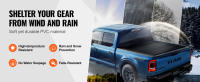 SucceBuy Cubierta plegable de cuatro pliegues para caja de camioneta, se adapta a Dodge Ram 1500 2002-2024 (incluidos modelos clásicos y nuevos), Dodge Ram 2500 3500 2003-2024, cama Fleetside de 6.4', interior de 6.4' x 5.5', negro - details 1