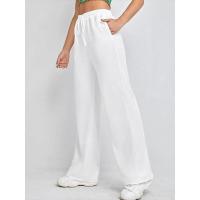 Pantalones de cintura alta y pierna ancha para mujer, pantalones holgados de calidad con cordón, primavera y otoño - details 15