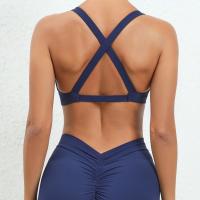 Ropa de yoga desnuda, sujetador de yoga para ejercicio de secado rápido ajustado para mujer, sujetador de fitness de belleza con espalda cruzada para correr al aire libre - details 18