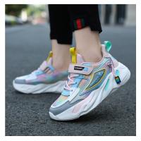 Zapatos de marca para niños, zapatillas de deporte para niñas, zapatos deportivos transpirables para niños, zapatillas de tenis cómodas informales de color rosa a la moda para uso diario - details 16