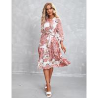 Vestido de manga tres cuartos con cuello en V para mujer, elegante, hermoso, nuevo en oferta - details 3