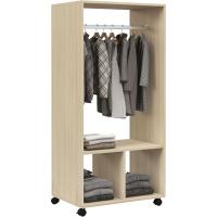 Ruedas Armario para Ropa con Barra Estantes Abiertos Organizador para Colgar Ropa de Dormitorio - details 0