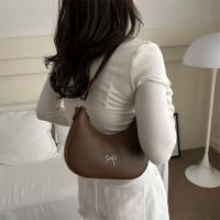 Nuevo diseño de moda, bolso para axila con lazo, bolso de cuero PU coreano con lazo para axila, bolso de lujo Y2K de Color sólido para niñas - details 2