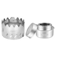 Quemador de alcohol de aluminio de 100 ml, con parabrisas pequeño de acero inoxidable, estufa de camping, senderismo, supervivencia - details 1