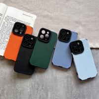 Funda de teléfono de cuero artificial para iphone, color sólido, 12/13/14/15 Pro Max, disponible en una variedad de colores - details 4