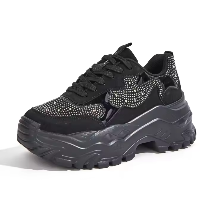 Zapatillas de Mesa Impermeables Cómodas y Casuales para Mujeres Diseño Grueso en Blanco, Negro, Rojo, Morado Zapatillas de Tenis de Moda - 1