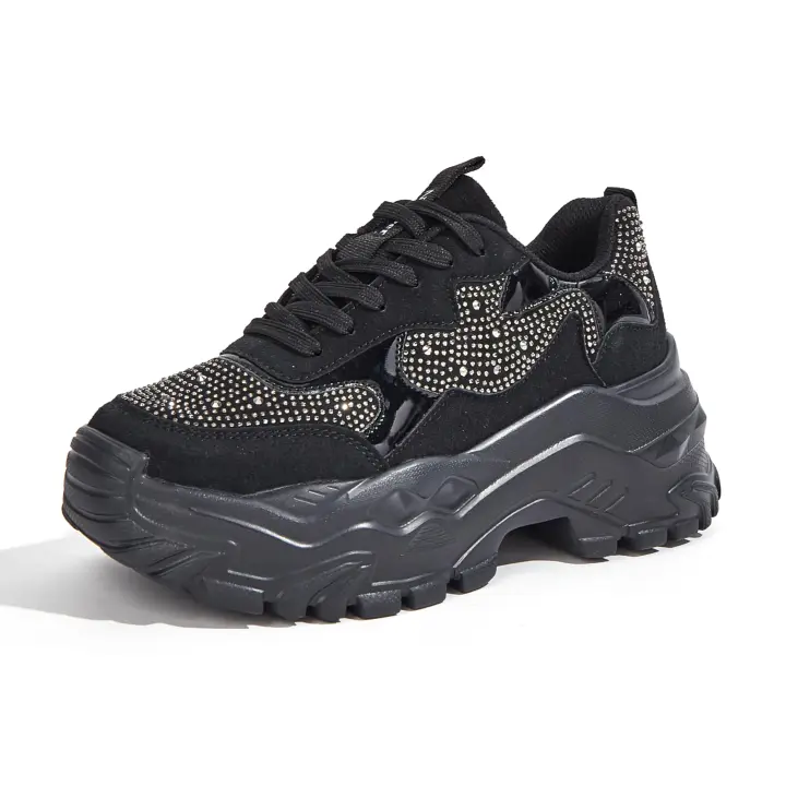 Zapatillas de Mesa Impermeables Cómodas y Casuales para Mujeres Diseño Grueso en Blanco, Negro, Rojo, Morado Zapatillas de Tenis de Moda - 1