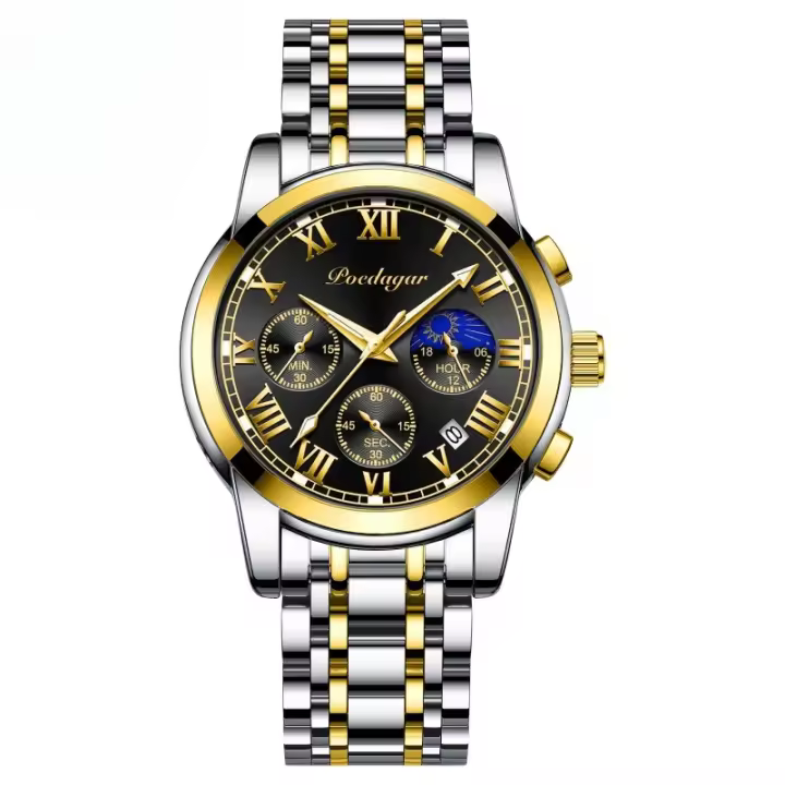 Reloj de cuarzo luminoso impermeable multifuncional nuevo suizo para hombre - 1