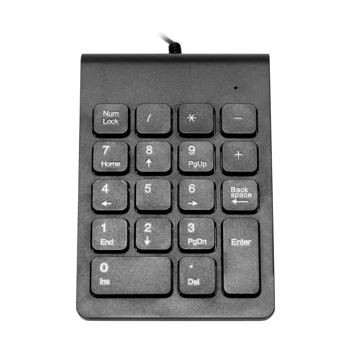 Mini teclado numérico con cable USB, teclado numérico de 18 teclas, teclado digital para cajero de contabilidad, portátil, Android, tabletas, PC (negro) - 1