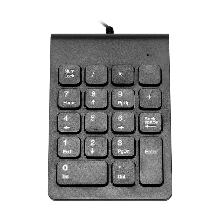 Mini teclado numérico con cable USB, teclado numérico de 18 teclas, teclado digital para cajero de contabilidad, portátil, Android, tabletas, PC (negro) - 1