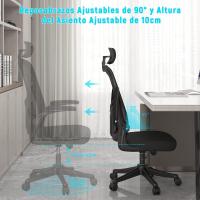 Ergonómica con Reposacabezas Ajustable y Soporte Lumbar, Respaldo de Malla Transpirable, - details 5