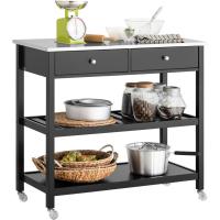 FKW47-W Carrito de Servir Carrito Auxiliar Cocina estantería de Cocina Carrito de Cocina móvil 100 x 92 x 45 cm Blanco ES - details 9