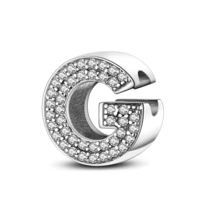 LAZA-abalorio de plata de ley 925 con 26 letras del alfabeto, abalorio de A-Z con nombre, compatible con Pulsera Original, collar, colgante, regalo de joyería - 1