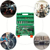 Conjunto de 72 dientes / 53 piezas de Llave de trinquete SAE y Metrica Hex Bit Socket Set Ratchet Wrench Set con Herramientas de mecánico para reparación de autos - details 2