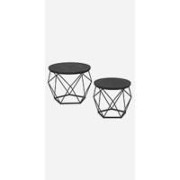 Centro Redonda, Mesa de Cristal con Marco de Acero, Mesa de Salón, Mesa de Café, Negro LGT021B01 - details 11