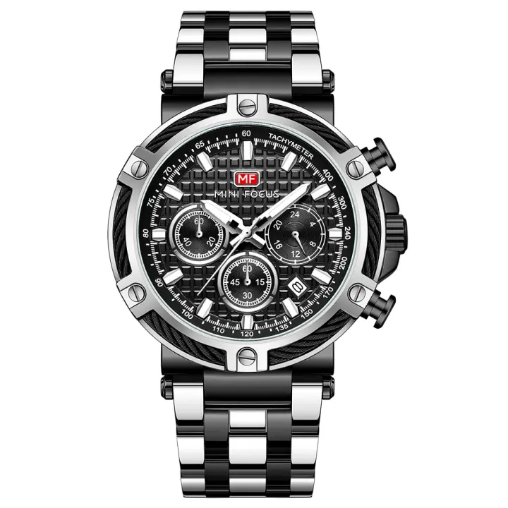 Reloj informal de negocios de lujo para hombre, reloj de pulsera de cuarzo resistente al agua, cronógrafo luminoso de acero inoxidable a la moda para el trabajo - 1