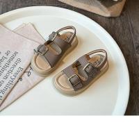 Sandalias de playa informales para niños y niñas, zapatos planos con hebilla de Metal para vacaciones de verano, diseño minimalista de estilo neutro elegante - details 7