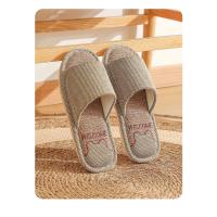 Zapatillas de lino transpirables para hombre y mujer, chanclas antideslizantes para interiores y el hogar, zapatos planos cómodos para la playa - details 9
