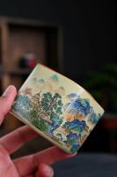 Ru Kiln Rice Yellow Master Kung Fu azul y blanco, té Personal para el hogar, taza de degustación de cerámica grande - details 4