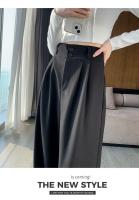 Elegantes Pantalones de Pierna Ancha Estilo Coreano Cintura Alta, Suelto, Moda Oficina, Ropa de Calle 2024 - details 4