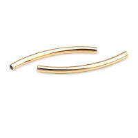 20 piezas, 25MM, 30MM, 35MM, 18K, Color dorado, latón, pulseras arqueadas lisas, tubo, suministros para fabricación de joyas, accesorios Diy - details 2