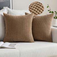 Juego de 2 Fundas suaves granuladas para Cojines Protectores, decoración sólida cuadrada, Almohada de Lanzamiento Poliéster - details 0