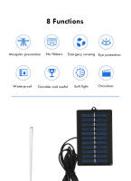 Lámpara Solar Portátil Bombilla LED Recargable para Campamento Pesca Nocturna Panel Solar de Energía Renovable Luz Blanca 1.5W - details 0