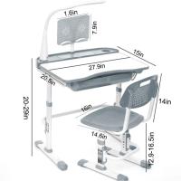para niños, mesa ajustable con lámpara de protección visual, soporte para libros, escritorio basculante ideal - details 1