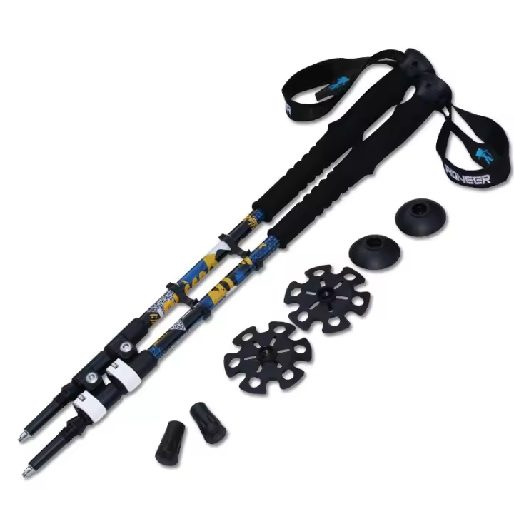 Bastón nórdico telescópico de aleación de aluminio, bastón para caminar, muleta para Senderismo, 240g por lote, 2 unidades - 1