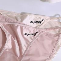 Ropa interior de algodón con tirantes finos para niña, ropa interior con estampado de letras de Color sólido, bragas para mujer, ropa interior sin costuras - details 1