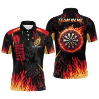 Camisas gráficas de dardos de tendencia para hombres, moda de verano, nombre personalizado, uniformes de equipo deportivo impresos en 3D, camisa informal de gran tamaño - details 8