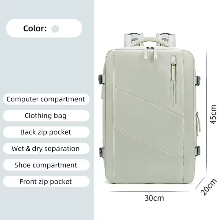 Mochila de Viaje Grande para Hombres y Mujeres Bolsa de Escuela con USB Bolsa de Hombro para Senderismo y Fin de Semana Estilo Negocios - 1