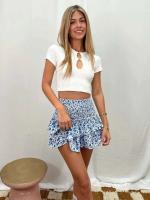 Ral plisado corto para mujer, falda Vintage de cintura alta con volantes, vestido bohemio de vacaciones para mujer - details 23