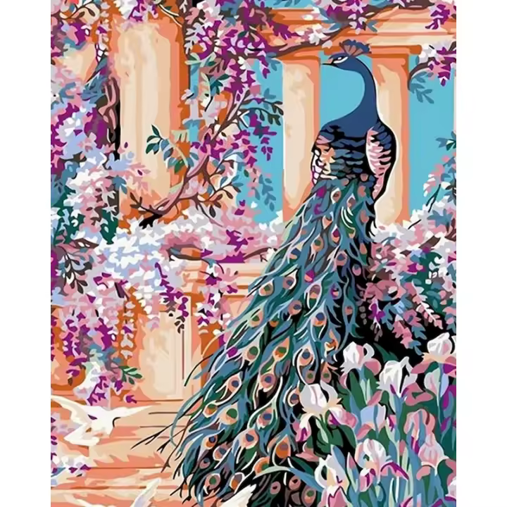 Kit de Pintura Números Ruopoty para Adultos Arte de Pared Animal Pulgas en Lienzo Decoración de Sala de Estar Moderna Abstracta con Pintura de Propoleno - 1