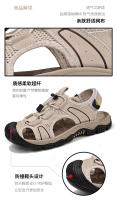 Sandalias de Cuero de Vaca de Primera Calidad Tamaño Grande Ideal para Montañismo, Viajes al Aire Libre, Ocio de Verano para Hombres Estilo de Bolsa de Cabeza - details 12