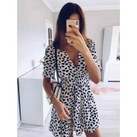 Vestido de playa de verano con cordones y botones estampados a la moda Ropa informal para mujer - details 2