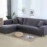 Funda de Sofá de Color Sólido Cubierta Elástica de Tela de Leche Seda para Sala de Estar Funda de Esquina de Sección de Sofá 1PC - details 2
