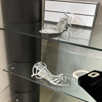 Zapatos de mujer vacíos con cabeza redonda, sandalias de punta abierta de tacón bajo de color sólido a la moda, sandalias de correa versátiles de temperamento simple - details 22