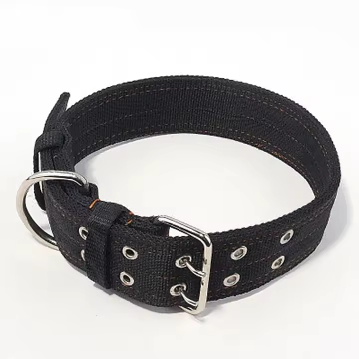 Hebilla de Metal de entrenamiento doble de nailon para exteriores, Collar para perros medianos y grandes, correa para el cuello, suministros para mascotas - 1