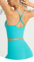 Sujetador deportivo de Color liso para mujer, ropa interior Sexy con espalda cruzada Y forma de Y, ideal para gimnasio, Yoga, trotar Y entrenamiento - details 0