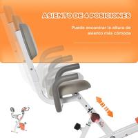 Bicicleta estática plegable regulable en altura, resistencia magnética ajustable, bicicleta de ejercicio con pantalla LCD y asiento con respaldo, sensor de pulso, 105x48x118 cm - details 11