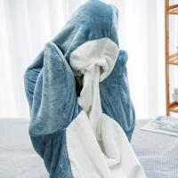 TRAFZA-pijama holgado de franela para niños y adultos, saco de dormir de tiburón de dibujos animados, una pieza, manta para el hogar, lindo chal de tiburón, regalo - details 2