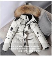 Abrigo de plumón de pato de invierno para hombre con cuello de piel con capucha, chaqueta larga informal, abrigo de invierno cálido y resistente al viento para exteriores para hombre - details 0