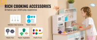SucceBuy Play Kitchen para niños, juego de cocina de juguete de madera con luces y sonidos. Cocina para niños pequeños con máquina para hacer hielo, horno, fregadero, microondas, refrigerador, utensilios y accesorios para frutas para edades de 3 a 8 años - details 3